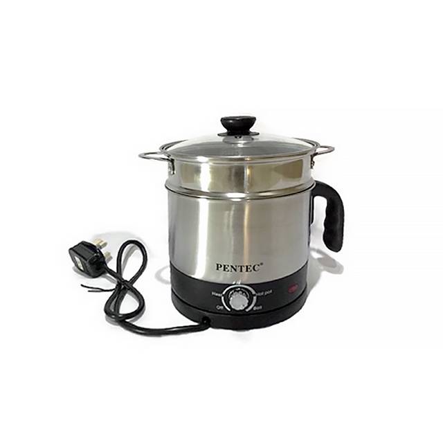 PENTEC Mini Multi Cooker Kettle & Steamer (1.8L) JK28A Stainless Steel