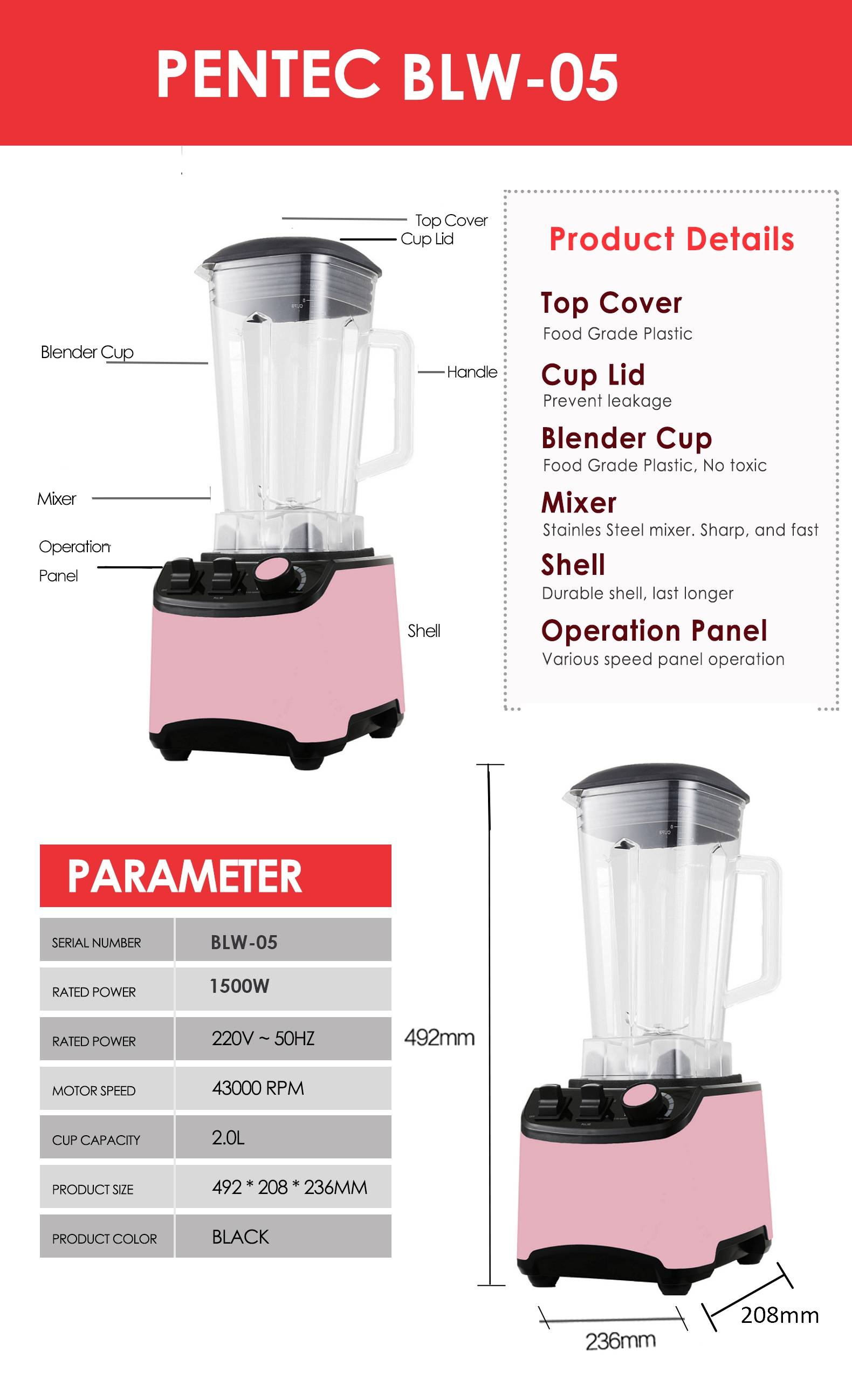 Malaysia PENTEC Heavy Duty Blender BLW03B Blender Kitchen High Quality