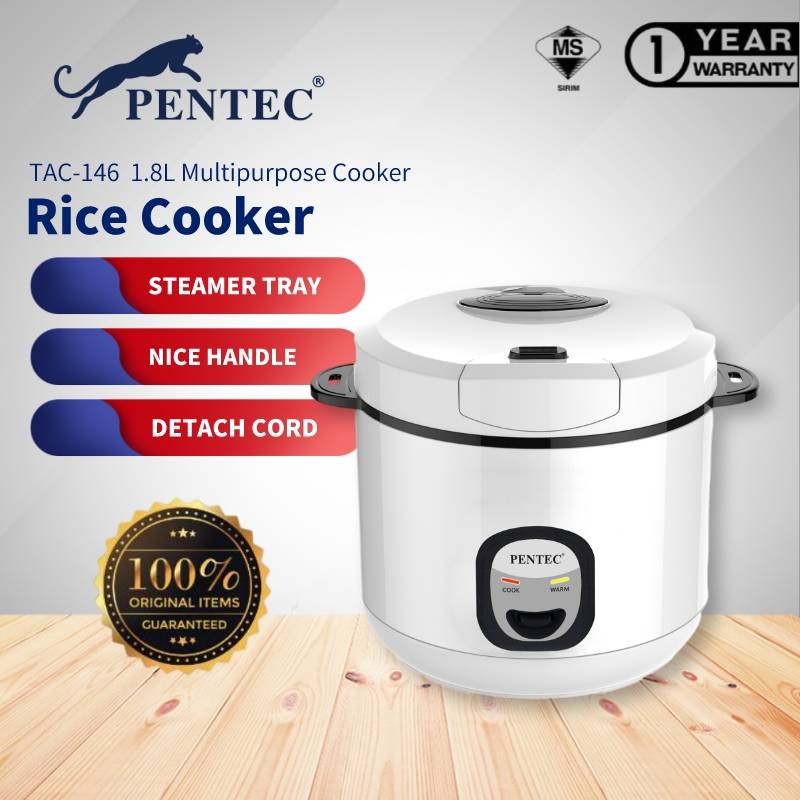 Pentec Rice Cooker TAC145 1.8L Inner Pot For Easy Cleaning Automatic